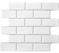 Metro Subway MOS26M-0101 Carrelage mosaïque blanc à facettes en céramique pour mur de cuisine