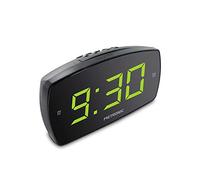Metronic Réveil XL2 477006 – Double alarme, grand affichage LED, luminosité réglable – Noir