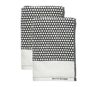 Mette Ditmer Serviette d'invité Grid 38x60 cm. lot de 2 Noir-off white