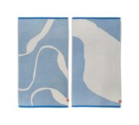 Mette Ditmer Serviette Nova Arte 40x55 cm. lot de 2 Bleu clair-blanc cassé