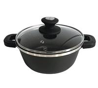 METTMANN PROFESSIONNEL - Marmite Faitout 44 cm - Fonte d'Aluminium - Revêtement Type Pierre - Couvercle en Verre - Tous Feux dont Induction - Sans PFOA - (44CM)