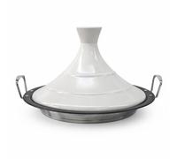 METTMANN PROFESSIONNEL Tajine en revêtement anti-adhésif, Plat à Tajine, Acier Inoxydable, Compatible tous feux y compris Induction, Lave Vaisselle (34CM)
