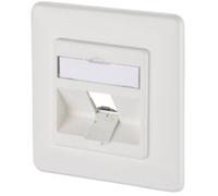 Metz Connect 130B20D11002KE Prise réseau encastré insert avec plaque centrale et châssis non équipé 1 port blanc pur (RAL 9010)