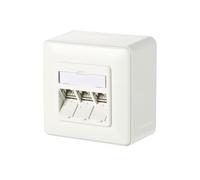 METZ CONNECT C6Amodul 3 ports 180° Boîtier AP, blanc pur RAL9010