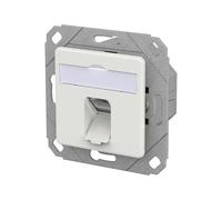 METZ CONNECT E-DAT C6A LS Prise, 1 port, UPk, blanc signalisation