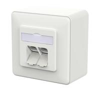 METZ CONNECT E-DAT C6A LS Prise, 2 ports, AP, blanc signalisation