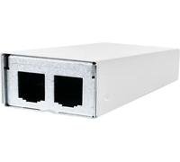 METZ CONNECT Module AP-Boîtier blanc pur 2 ports Non équipé, blanc pur RAL9010, Boîtier de module en saillie non équipé pour recevoir 2 modules individuels de type modul (130861-0202-E)