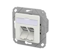 METZ CONNECT Prise E-DAT C6A IDC, 2 ports, UPk, blanc signalisation