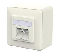 METZ CONNECT Prise E-DAT C6A LS 2 ports, AP, blanc pur