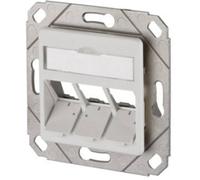 Metz Connect Prise réseau encastré insert avec plaque centrale 3 ports blanc pur (RAL 9010)