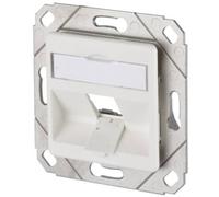 Metz Connect Prise réseau encastré insert avec plaque centrale non équipé 1 port blanc pur (RAL 9010)