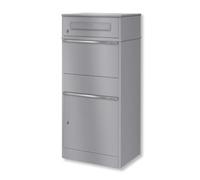 Metzler Boîte à Colis et Lettres Bispo avec Serrure, Gris Aluminium