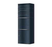 Metzler® boîte à Colis extérieure avec 3 Compartiments courrier et Serrure sécurisée Anthracite RAL 7016 - réception sans Contact protégée intempéries - Acier Durable Bispo