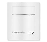 Metzler Boîte aux Lettres encastrable Blanc RAL 9016 - Acier thermolaqué avec Plaque Nominative en INOX gravé - étanche, affleurante, pour Lettres DIN A4