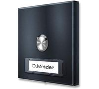 Metzler® campanello Wireless extérieur avec Plaque Nominative Interchangeable et portée 150 m Antracite RAL 7016 - IP67 et Design Plat 11 mm Durable | 10 Ans pièces détachées