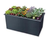 Metzler Jardinière surélevée pour le jardin - Acier anthracite - Avec protection contre les escargots intégrée - En métal résistant aux intempéries - Parterre pour plantes, légumes et fleurs - 206 x