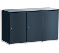 Metzler Lot de 3 boîtes à poubelles de 240 l - Anthracite - Pour 3 poubelles en aluminium inoxydable et verrouillables - Revêtement extérieur avec couvercle automatique et pieds réglables en hauteur
