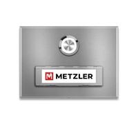 Metzler® sonnette en saillie avec plaque nominative interchangeable et bouton inox LED optionnel aluminium-gris | acier inoxydable brossé IP67 | installation facile | pièces 10 ans