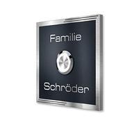 Metzler® sonnette encastrée avec LED IP67 et gravure personnalisée anthracite RAL 7016 - acier inoxydable V2A, bouton Ø 19 mm, 8 x 8 cm - étanche et durable, fixation incluse