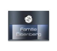 Metzler® sonnette extérieure avec bouton LED étanche IP67 et plaque nominative gravée 3D anthracite | acier inoxydable durable, montage en saillie | 10 ans de pièces disponibles