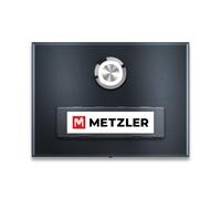 Metzler® sonnette extérieure avec plaque nominative interchangeable et bouton LED IP67 anthracite RAL 7016 - inox brossé durable - montage facile - 10 ans de disponibilité des pièces détachées