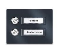 Metzler® sonnette extérieure en inox V2A avec LED et plaques de nom interchangeables anthracite RAL 7016 - montage facile, fixation antivandale, pièces détachées 10 ans, design façade