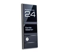Metzler® sonnette extérieure inox avec LED et gravure personnalisée anthracite RAL7016 visibilité nocturne optimale et design anti-vandalisme IP67 11 x 27,5 cm pièces détachées 10 ans