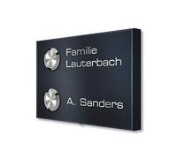 Metzler® sonnette sans fil avec bouton étanche IP67 et plaque personnalisable anthracite RAL 7016 - portée 150 m, design inox durable - installation facile, 10 ans de pièces détachées