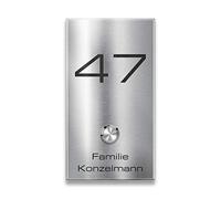 Metzler® sonnette sans fil extérieure avec plaque personnalisable et boutons inox IP67 couleur acier-inox RAL 7016 portée 200 m 52 sonneries design durable 10 ans pièces détachées