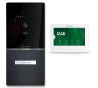 Metzler XDM10 Kit complet d'interphone vidéo avec plaque nominative interchangeable pour 1 maison familiale | Interphone vidéo avec connexion bus à 2 fils | RAL 7016 anthracite | Application pour