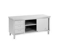 Meubke bas inox - ECO - 180 x 70 cm - 600 kg - 3 tiroirs - Royal Catering