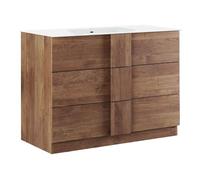 Meuble 101cm avec simple vasque 3 tiroirs aspect bois Mercure - ZEUS