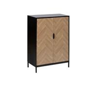 Meuble 2 portes Chevrons MDF noir