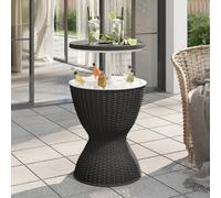 Meuble 3 en 1 Table avec seau à glace Noir Polypropylène - Tables de jardin 364157