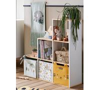Meuble 6 cases blanc / bois TU