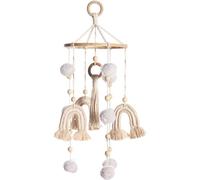 Meuble à barres colorées pour chambre de fille - Lit suspendu pour chambre d'enfant - Beige