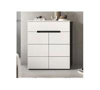 Meuble à chaussure 2 portes 1 tiroirs 80x37x94cm décor blanc - KANUT