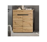 Meuble à chaussure 2 portes 1 tiroirs 80x37x94cm décor naturel - KANUT
