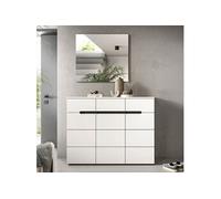 Meuble à chaussure 3 portes 120x37x94cm décor blanc - KANUT