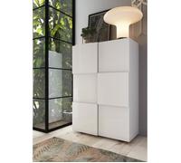 Meuble à chaussures - 15 paires - Blanc laqué - L78 x P33 x H113 cm - MILANO