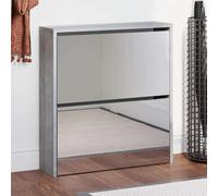 vidaXL Armoire à chaussures miroir Sonoma gris 2 niveaux 63x17x67 cm