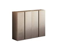 Meuble à chaussures 4 portes brun et aspect bois finition Mercure - KADER -