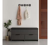 Concept Usine – Meuble à chaussures Poli – 4 rangements – Noir