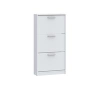 Meuble à chaussures - 6 paires - Blanc mat - 3 abattants - L58,2 x P20,4 x H115,5 cm - MAC