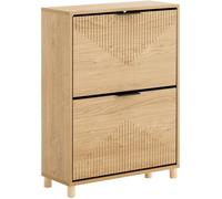 Meuble à chaussures à 2 abattants - SOBUY - 60x24x83 cm - Bois clair - 8 paires - Jusqu'à taille EU47