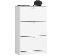 Akord Armoire à chaussures 3 abattants - Blanc