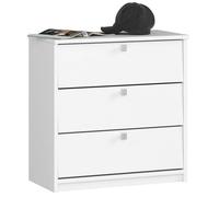 Akord Meuble à chaussures MINI 3 portes 3 étagères 60x31x62 cm Blanc