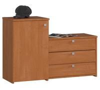 Meuble à chaussures AKORD S16 Aulne 98,4 cm 4 portes façade Aulne 5 étagères 98,4x33x68 cm