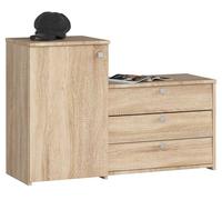 Meuble à chaussures AKORD S16 Chêne Sonoma 98,4 cm 4 portes façade Chêne Sonoma 5 étagères 98,4x33x68 cm