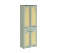SoBuy Armoire de Rangement avec Tiroir et Portes en Rotin Vert Section supérieure à deux portes tiroir central FSB107-GR
